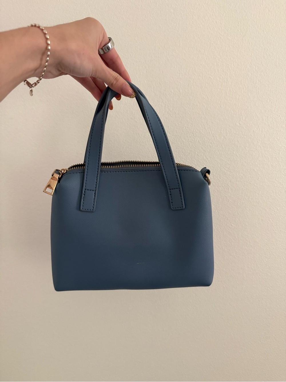 Madison West Slate Blue Mini Top-Handle Bag